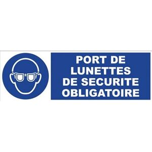 Novap Panneau d'obligation rectangulaire 450x150mm 'port de lunettes de sécurité obligatoire' - - 4030609 - Publicité