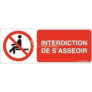 AUA SIGNALETIQUE Autocollant Interdiction de s'asseoir P018-B 200x75 mm, Vinyl adhésif - Publicité