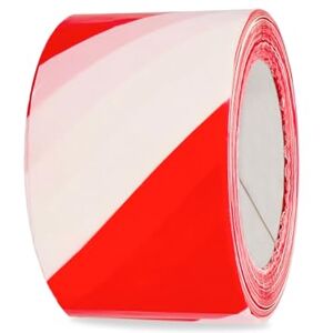 Amig Ruban de marquage  - Fabriqué en polyéthylène basse densité LDPE  - 200 m de longueur x 70 mm de largeur  - Ruban de marquage pour délimiter des zones  - Couleur : Rouge et Blanc - Publicité