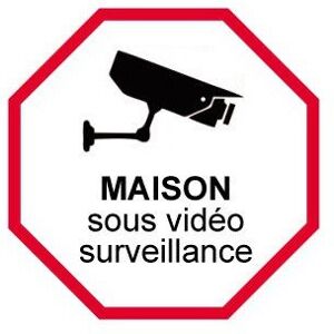 Bearn Autocollant Maison sous vidéo Surveillance Alarme 2 Taille : 10x10 cm - Publicité