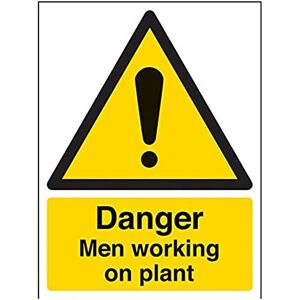 VSafety 65010 an-s "Danger hommes travail sur panneau d'avertissement" Plante Machine, autocollant, Portrait, 150 mm x 200 mm, noir/jaune - Publicité