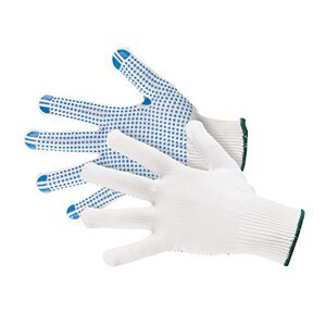 Jah 5070 Lot de 12 paires de gants tricotés en nylon à picots Poids moyen Blanc Taille 10 - Publicité