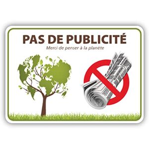 IBEX STICKER Autocollant   Stop Pub Pas de Publicité Merci de Penser à la Planète   Boîte aux lettres   Dimensions 100 x 70 mm   Protection Anti-UV - Publicité