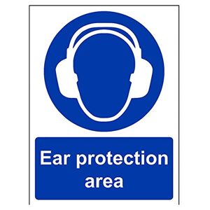VSafety 41021 an-s "oreille Zone de protection obligatoire ppe signe, autocollant, Portrait, 150 mm x 200 mm, bleu - Publicité