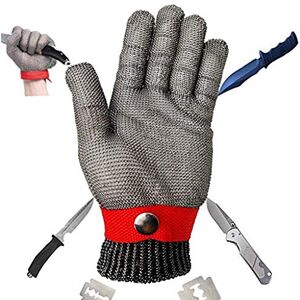 ThreeH Gants de coupe de sécurité des gants 304L de maille d'acier