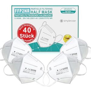 s simplecase Masque FFP2 de Simplecase, 40 pièces, Certifié par l'organisme officiellement notifié CE2834, Masque respiratoire, Masque à filtre à particules - Publicité