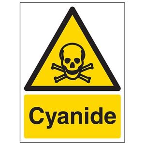 VSafety Signes 6 a014an-s Panneau d'avertissement "cyanure Substance et chimique, autocollant, Portrait, 150 mm x 200 mm, noir/jaune - Publicité
