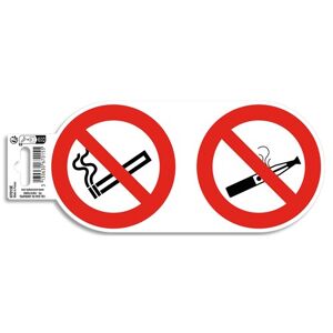 Exacompta Panneau PVC adhésif antidérapant Interdit de vapoter et de fumer 10 cm - Rouge - Publicité