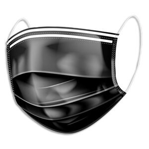 Boîte de 50 masques de protection jetables 3 plis type IIR. Fabriqué en France. Coloris noir - Lot de 3
