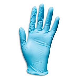 Unique Boîte de 100 gants nitrile bleu standard medical et alimentaire. Taille L - Lot de 2