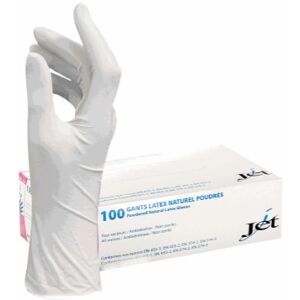 Unique Boîte de 100 Gants en latex poudré économique longueur 24 cm Taille 7 - Lot de 2