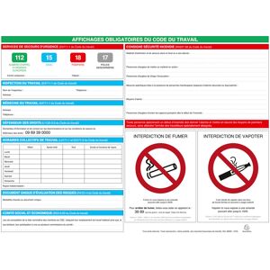 Exacompta Affichages obligatoires code du travail 57x42 cm - Blanc