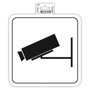 Exacompta Panneau PVC adhésif antidérapant Video surveillance 20x20 cm - Blanc