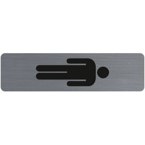 Exacompta Plaque adhésive imitation aluminium Homme 16,5X4,4 cm - Gris