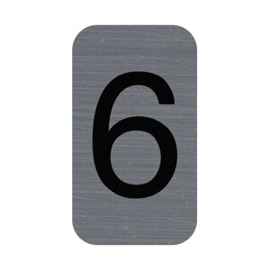 Exacompta Plaque adhésive imitation Aluminium Chiffre 6 2,5x4,4 cm - Gris