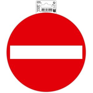 Exacompta Panneau PVC adhésif antidérapant Sens interdit 20 cm - Rouge Gris