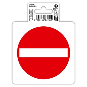 Exacompta Panneau PVC adhésif antidérapant Sens interdit 10 cm - Rouge Mauve