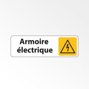 Panneau Signalétique - Armoire Électrique - 150 x 47 - Blanc - Lot de 2