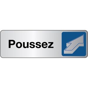 Panneau Signalétique - Poussez - 150 x 47 - Argent - Lot de 2