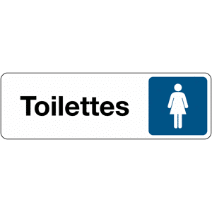 Panneau Signalétique - Toilettes Femme - 250 x 80 - Blanc - Lot de 2