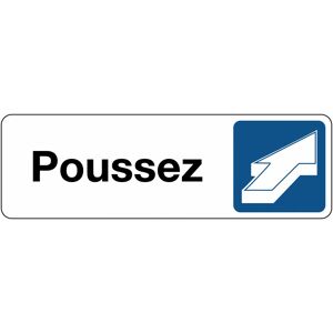 Panneau Signalétique - Poussez - 250 x 80 - Blanc - Lot de 2