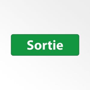 Panneau Signalétique - Sortie - 250 x 80 - Blanc - Lot de 2