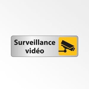 Panneau Signalétique - Surveillance Vidéo - 250 x 80 - Argent - Lot de 2 Violet