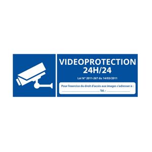 Panneau D'information - Vidéoprotection 24h/24 - 450 x 150 - PVC