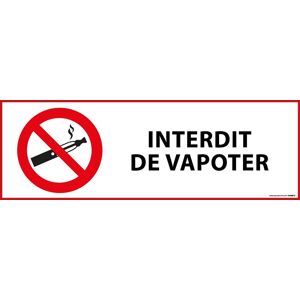 Panneau D'interdiction - Interdiction De Vapoter - 297 x 105 - PVC - Lot de 5