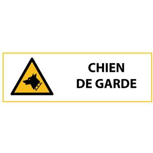 Panneau De Danger Iso En 7010 - Chien De Garde - W013 - 297 x 105 - Vinyle souple autocollant - Lot de 6