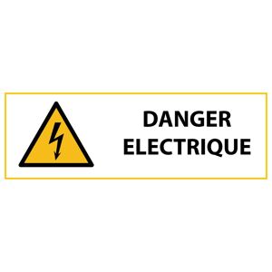 Panneau De Danger Iso En 7010 - Electricité - W012 - 450 x 150 - Vinyle souple autocollant - Lot de 2