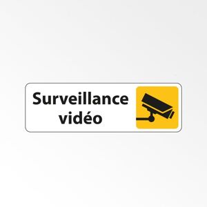 Panneau Signalétique - Surveillance Vidéo - 250 x 80 - Blanc - Lot de 2