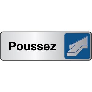 Panneau Signalétique - Poussez - 250 x 80 - Argent - Lot de 2