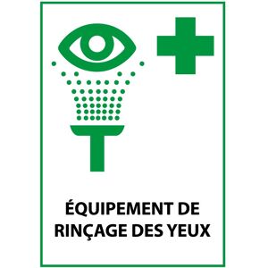 Panneau De Premiers Secours Iso 7010 - Équipement De Rinçage Des Yeux - E011 - 210 x 297 - Vinyle souple autocollant - Lot de 4