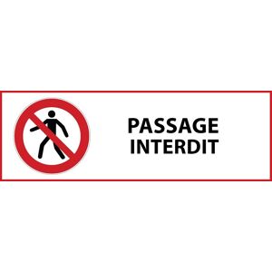 Panneau D'interdiction Iso En 7010 - Passage Interdit - P004 - 450 x 150 - PVC