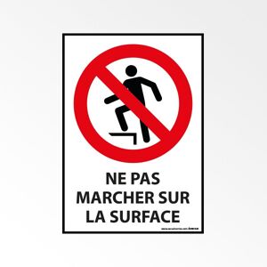 Panneau D'interdiction Iso 7010 - Ne Pas Marcher Sur La Surface - P019 - 210 x 297 - Vinyle souple autocollant - Lot de 2