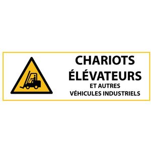 Panneau De Danger Iso En 7010 - Chariots Élévateurs Et Autres Véhicules Industriels - W014 - 450 x 150 - PVC