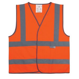 Gilet De Sécurité Orange À 4 Bandes Rétroréfléchissantes - L - Lot de 5