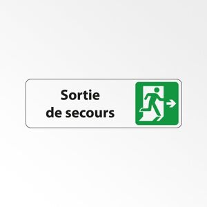 Panneau Signalétique - Sortie De Secours À Droite - 250 x 80 - Blanc - Lot de 2