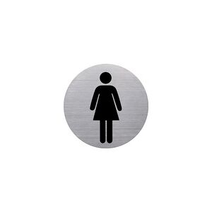 Helit Pictogramme 'the badge' WC-Femmes, rond, argent - Lot de 5