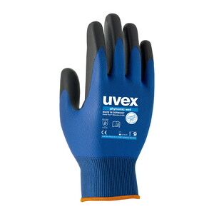 Uvex Gants de travail phynomic wet, T. 09, bleu/anthracite - Lot de 10