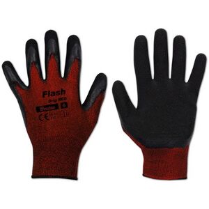 Gants de travail Flash Grip RED, noir/rouge, S - Lot de 17 Hortensia