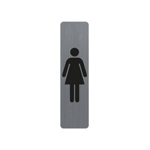 Exacompta Plaque verticale adhésive imitation aluminium Dame 16,5X4,4 cm - Gris