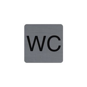 Exacompta Plaque adhésive imitation aluminium WC 7,5x7,5 cm - Gris