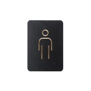 Pictogramme 'WC hommes', noir - Lot de 2