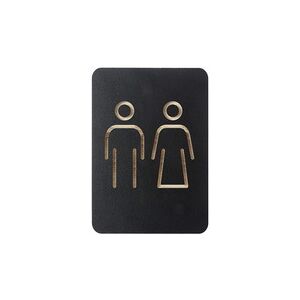 Pictogramme 'WC hommes & femmes', noir - Lot de 2