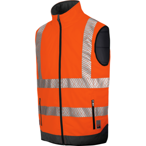 Gilet de travail haute-visibilite reversible orange fluo Würth MODYF Orange S