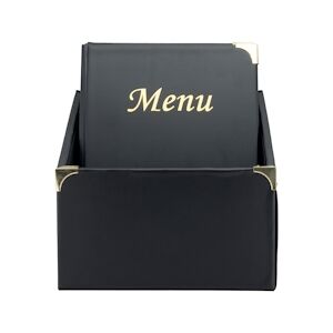 Securit® Box de 10 protège-menus A4 - Noir - Gamme Basique - Inserts inclus