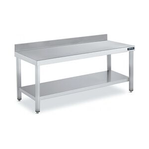 Distform Table de Travail Adossée Inox avec 1 Étagère Gamme 600 Hauteur 600 Acier inoxydable1600x600 600x600x600mm