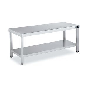 Distform Table de Travail Centrale Inox avec 1 Étagère Gamme 600 Hauteur 600 Acier inoxydable1000x600 600x600x600mm